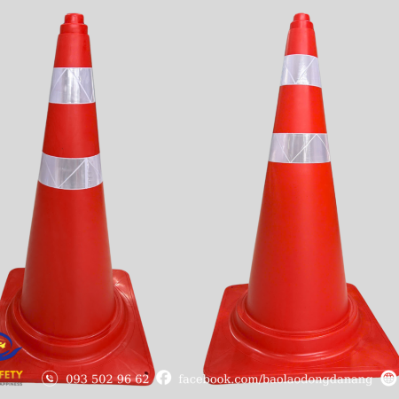 Cọc tiêu giao thông phản quang 2 sọc 70 cm nhựa Hàn Quốc