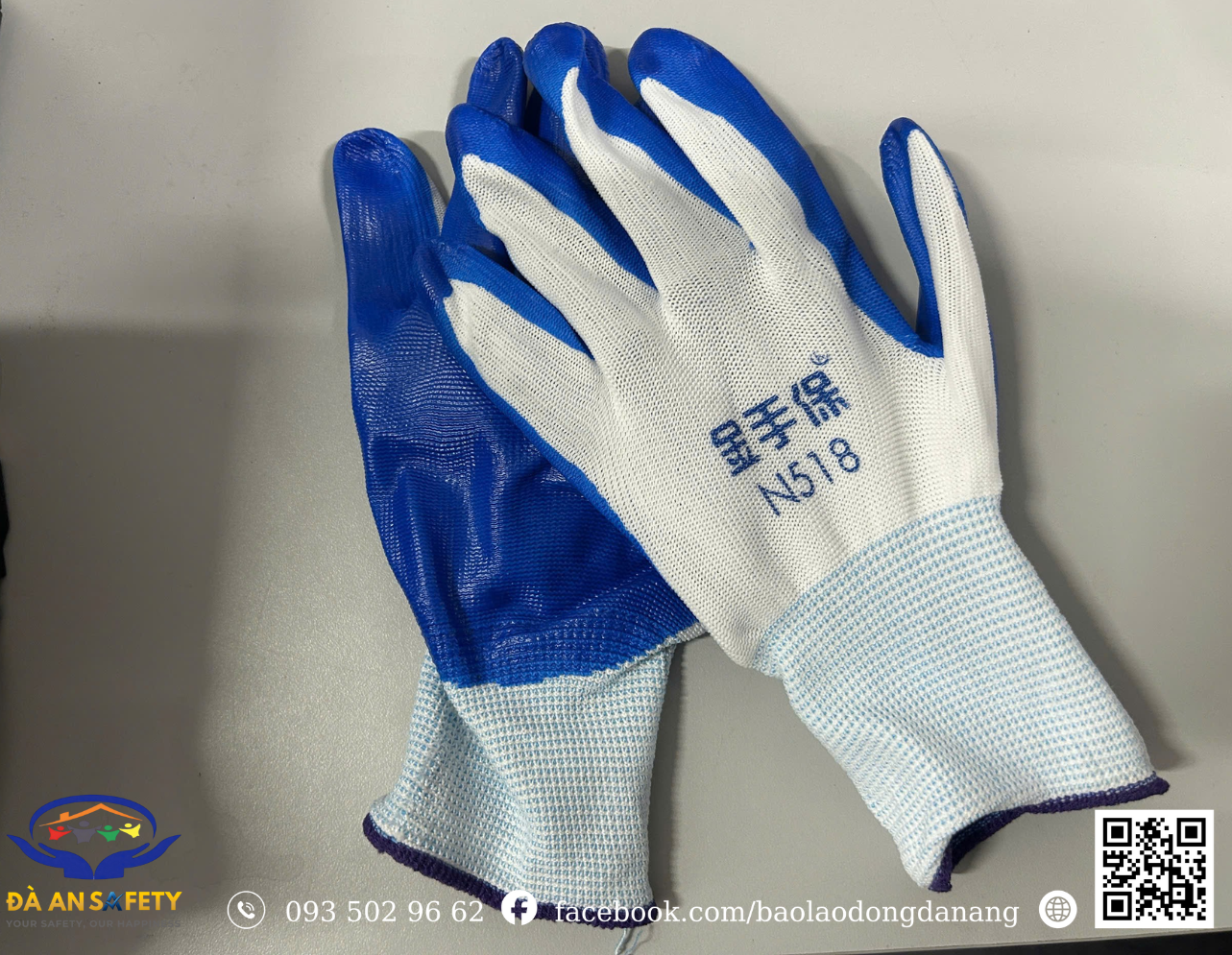 Găng Tay Phủ Sơn Nitrile Xanh N518
