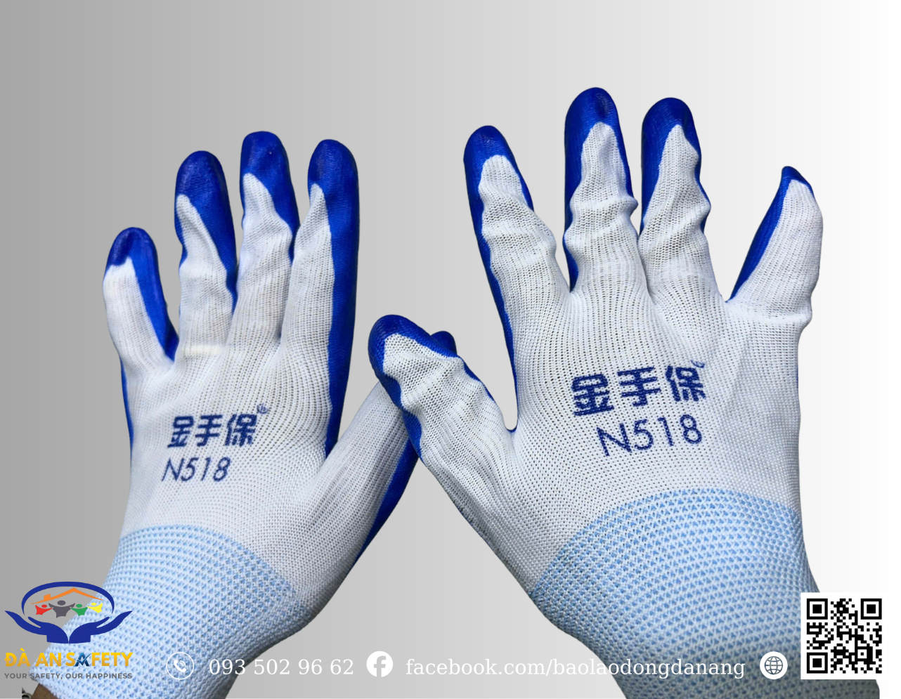 Găng Tay bảo hộ Phủ Sơn Nitrile Xanh N518
