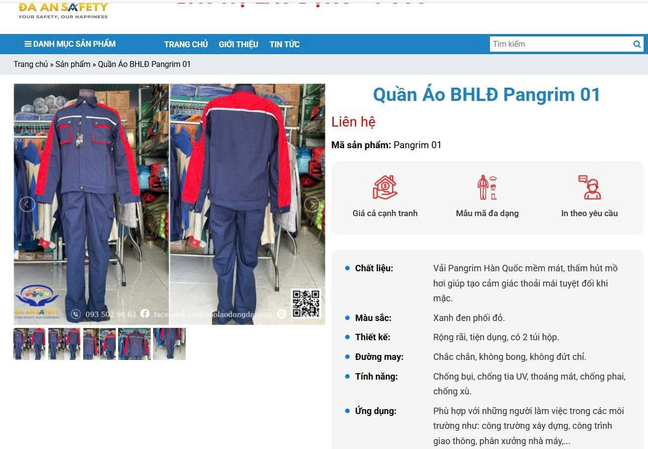 Quần áo bảo hộ lao động tại Đà Nẵng