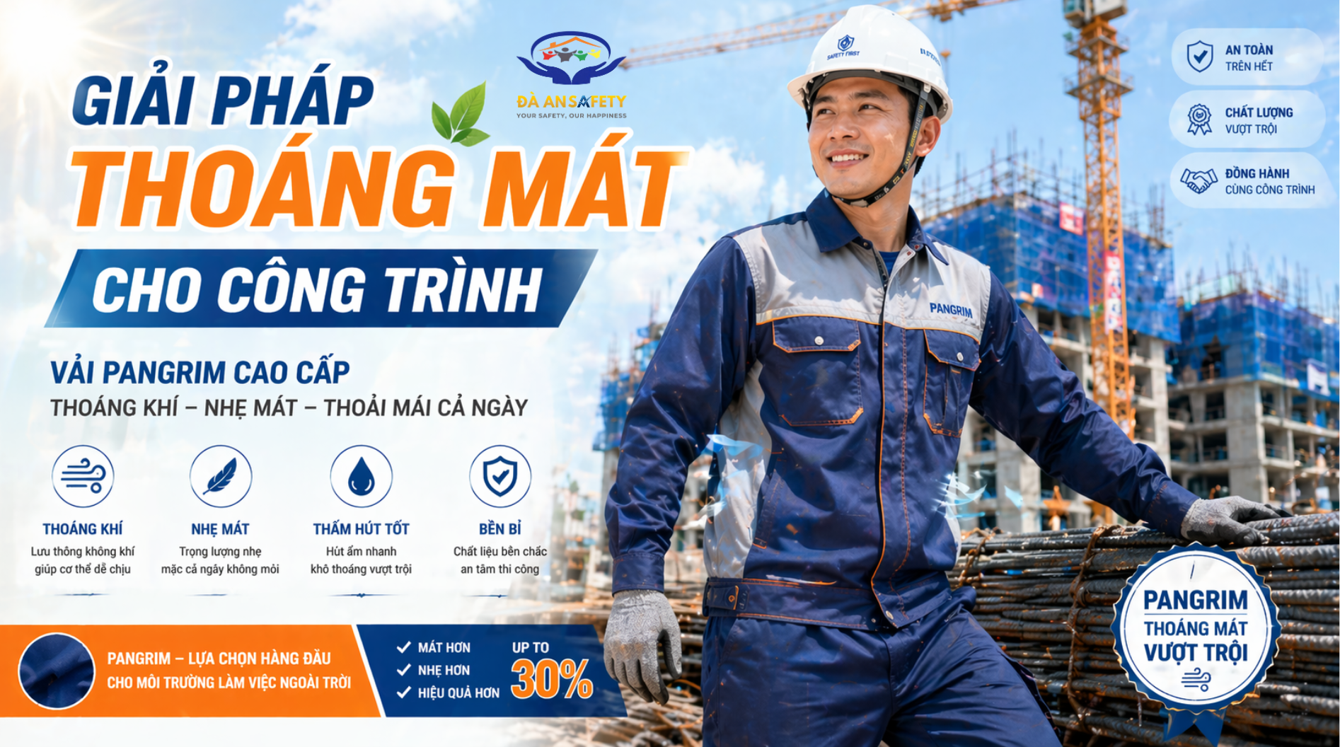 Quần áo bảo hộ lao động tại Đà Nẵng vải pangrim