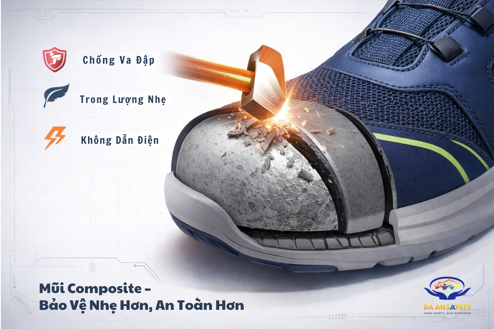 Giày bảo hộ lao động tại Đà Nẵng composite