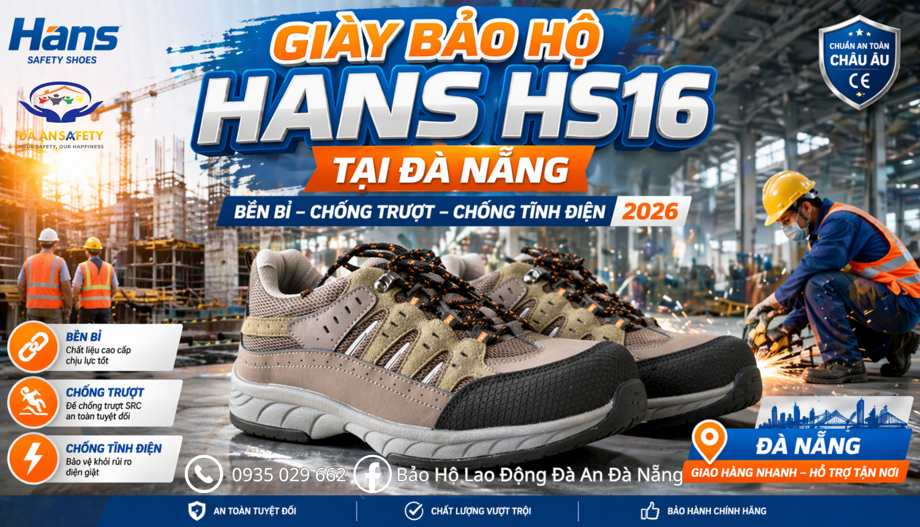 Giày bảo hộ Hans HS16 tại Đà Nẵng