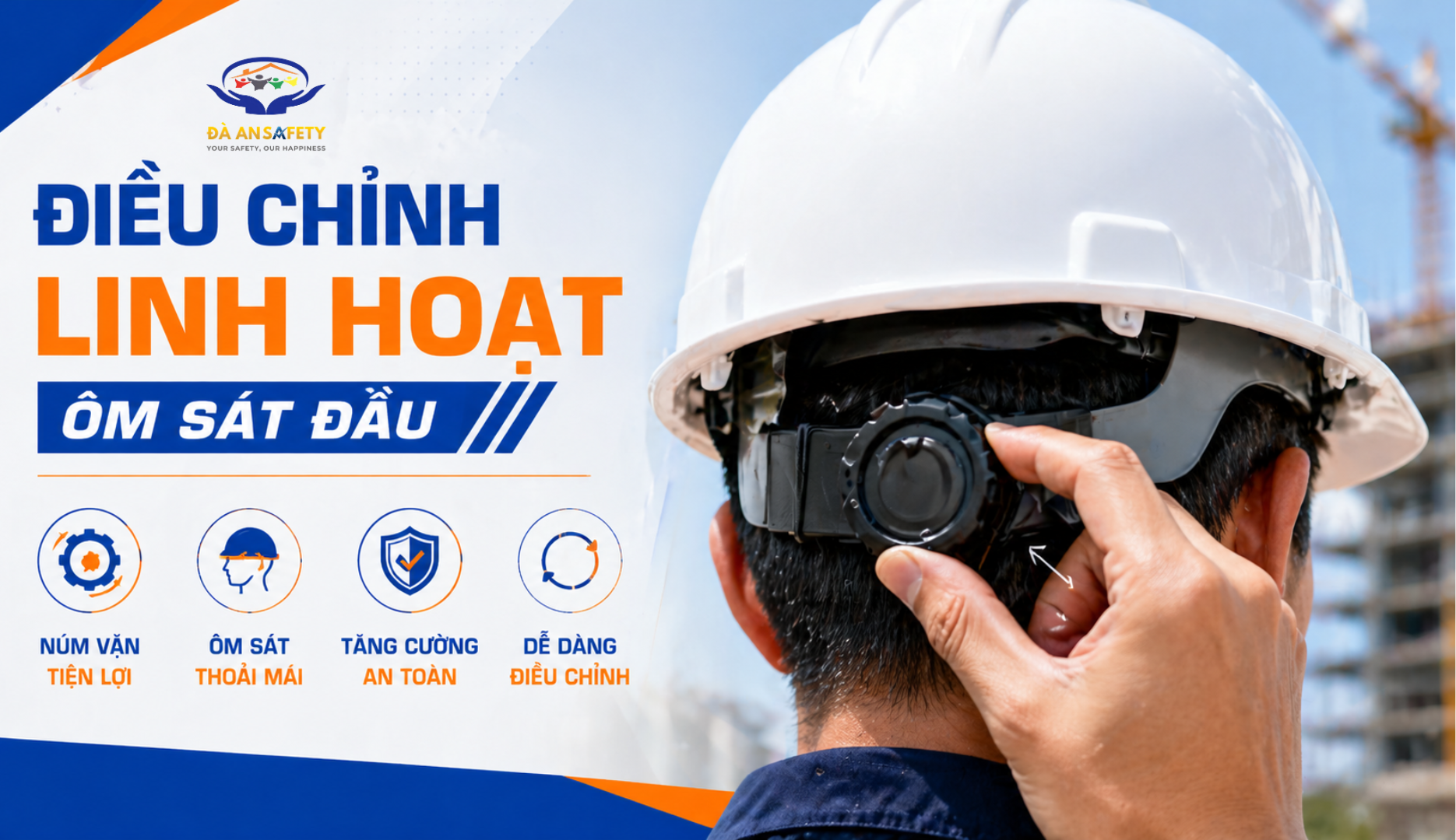 Mũ Bảo Hộ Lao Động Tại Đà Nẵng có núm vặn