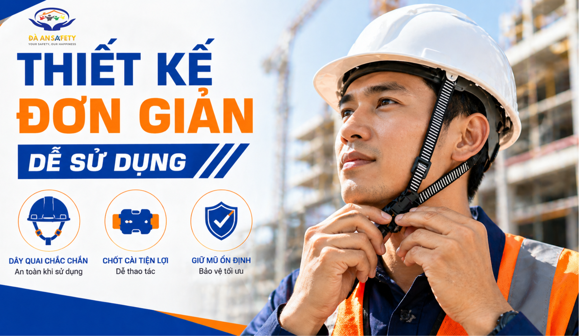 Mũ Bảo Hộ Lao Động Tại Đà Nẵng cài quai