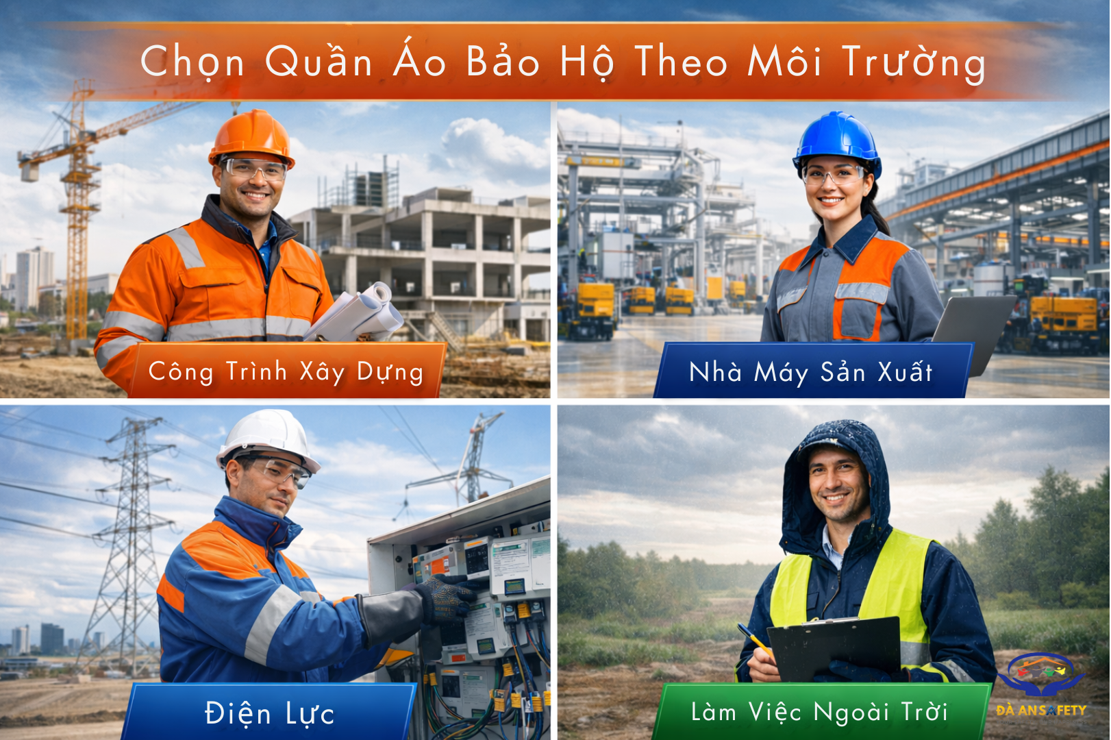Quần áo bảo hộ lao động tại Đà Nẵng theo môi trường làm việc