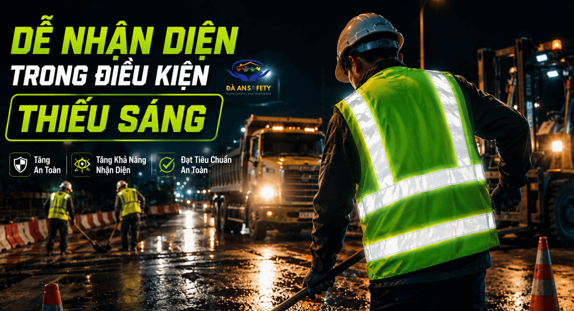Áo ghile vải phản quang màu xanh tại Đà Nẵng