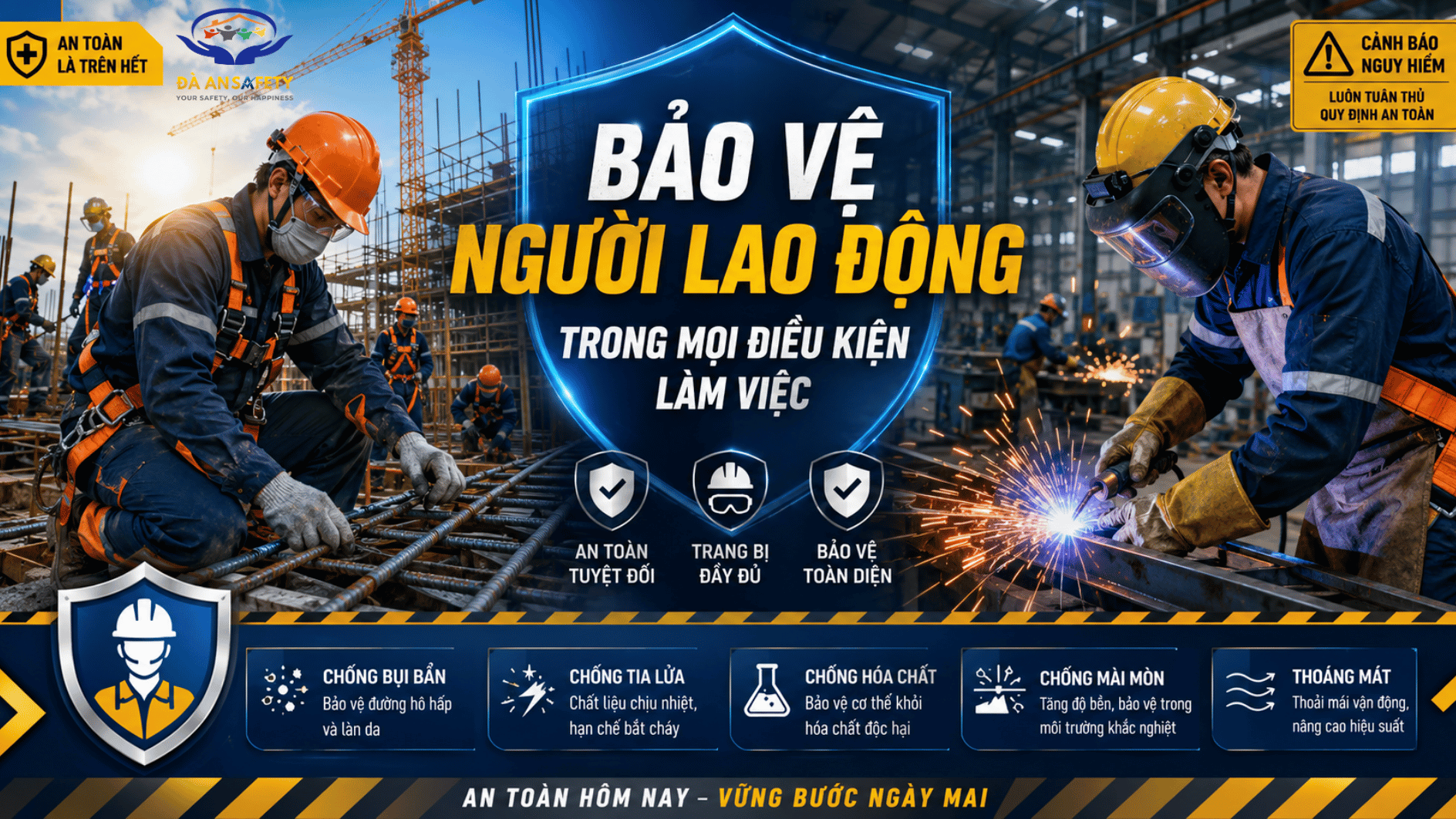 Quần áo bảo hộ lao động tại Đà Nẵng bảo vệ người lao động