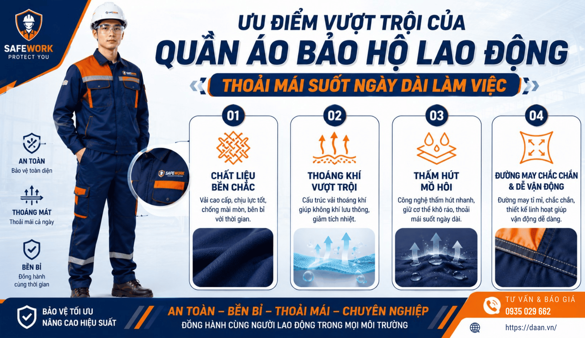 Quần áo bảo hộ lao động tại Đà Nẵng các tiêu chí để chọn