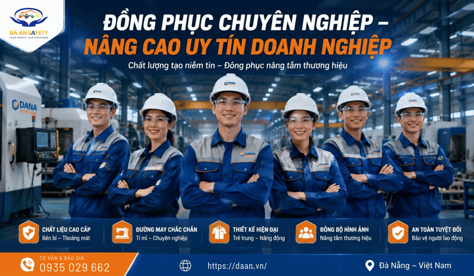 Quần áo bảo hộ lao động tại Đà Nẵng nâng cao hình ảnh thương hiệu