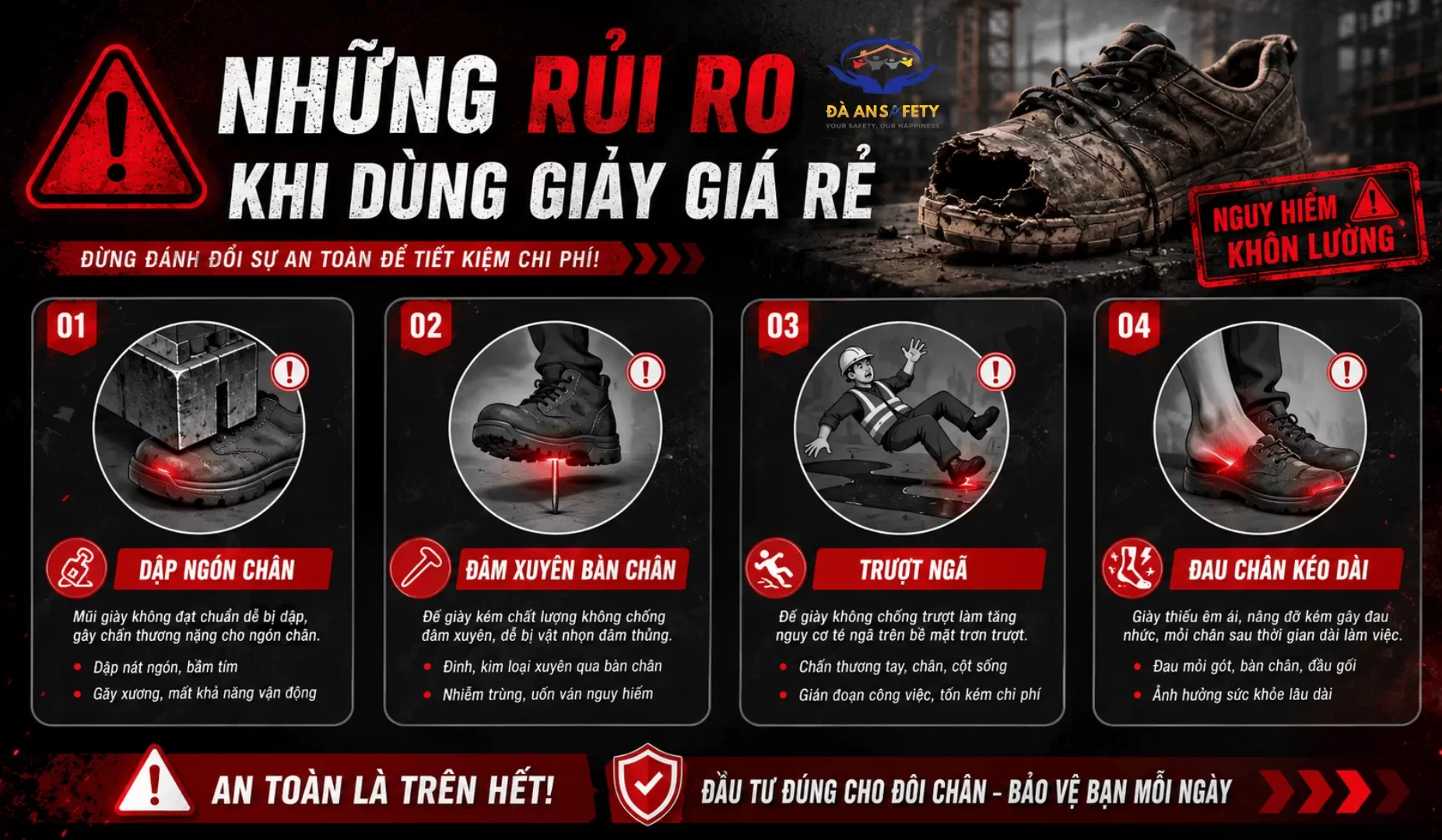 Giày bảo hộ lao động tại Đà Nẵng
