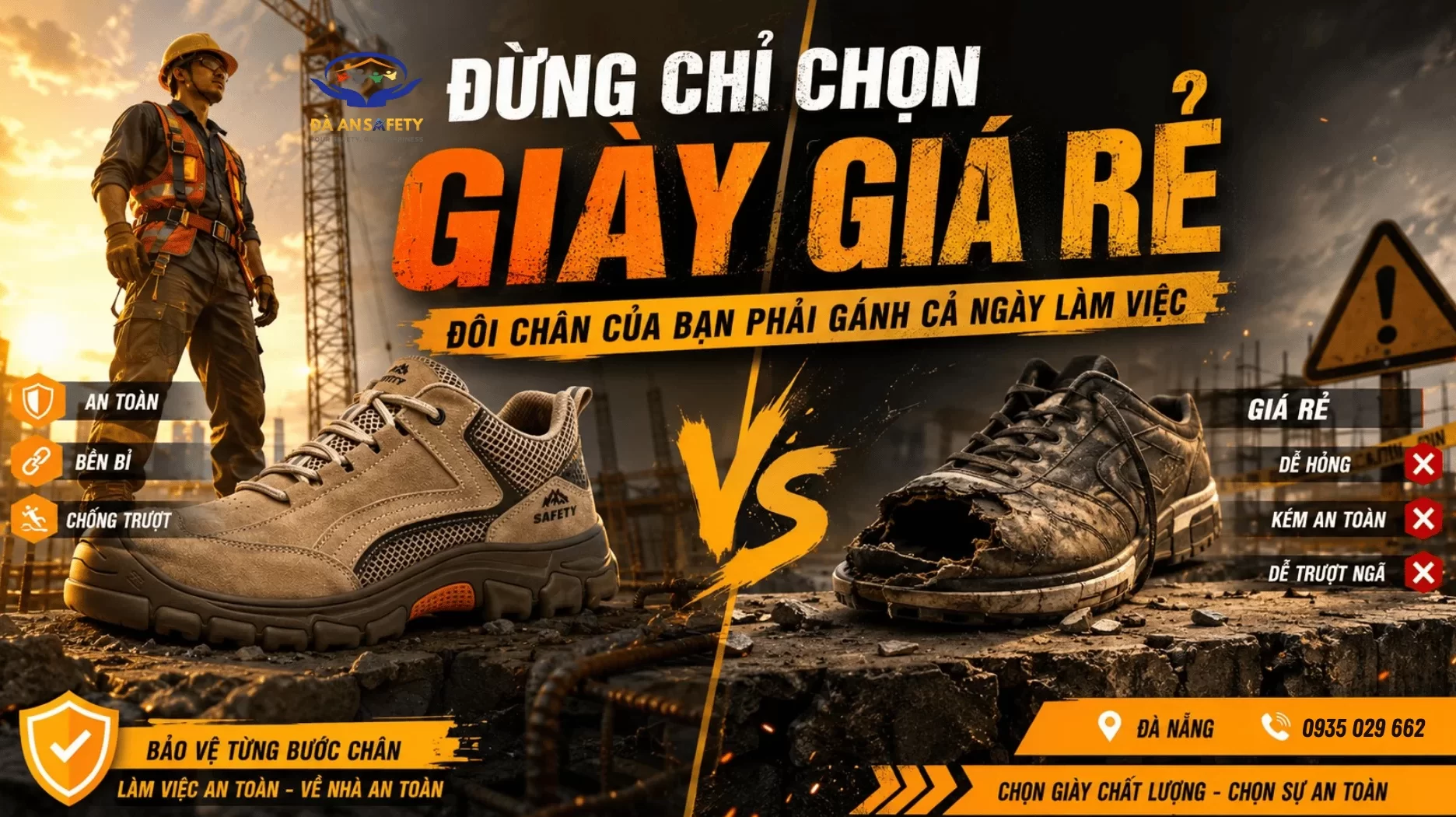 Giày bảo hộ lao động tại Đà Nẵng