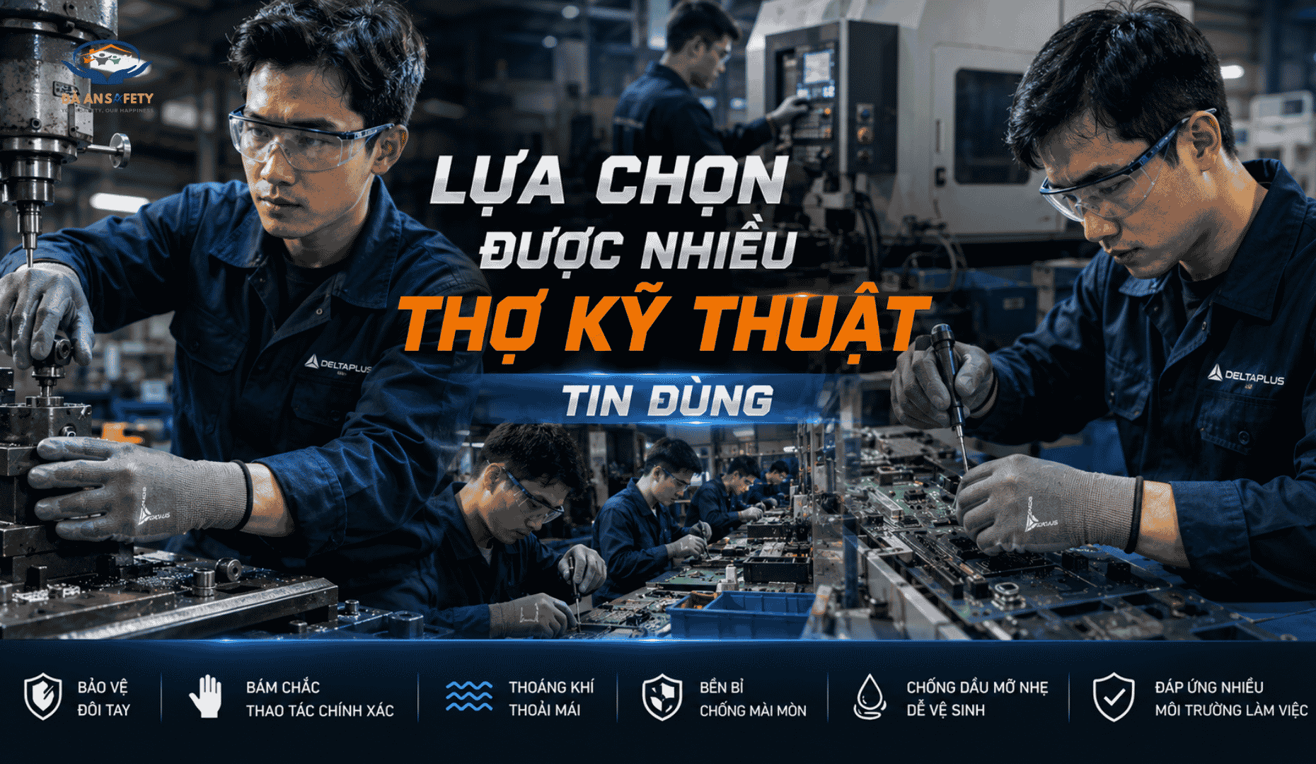Găng Tay Phủ PU VE702PG Tại Đà Nẵng kỹ thuật
