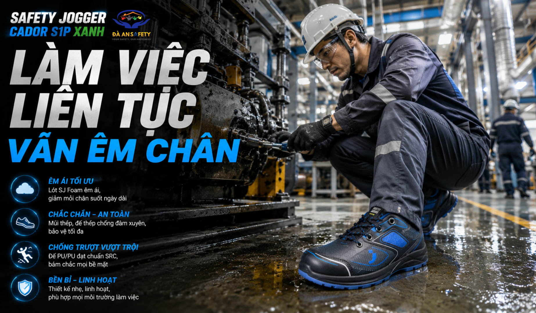 Giày Safety Jogger Cador S1P Xanh Tại Đà Nẵng