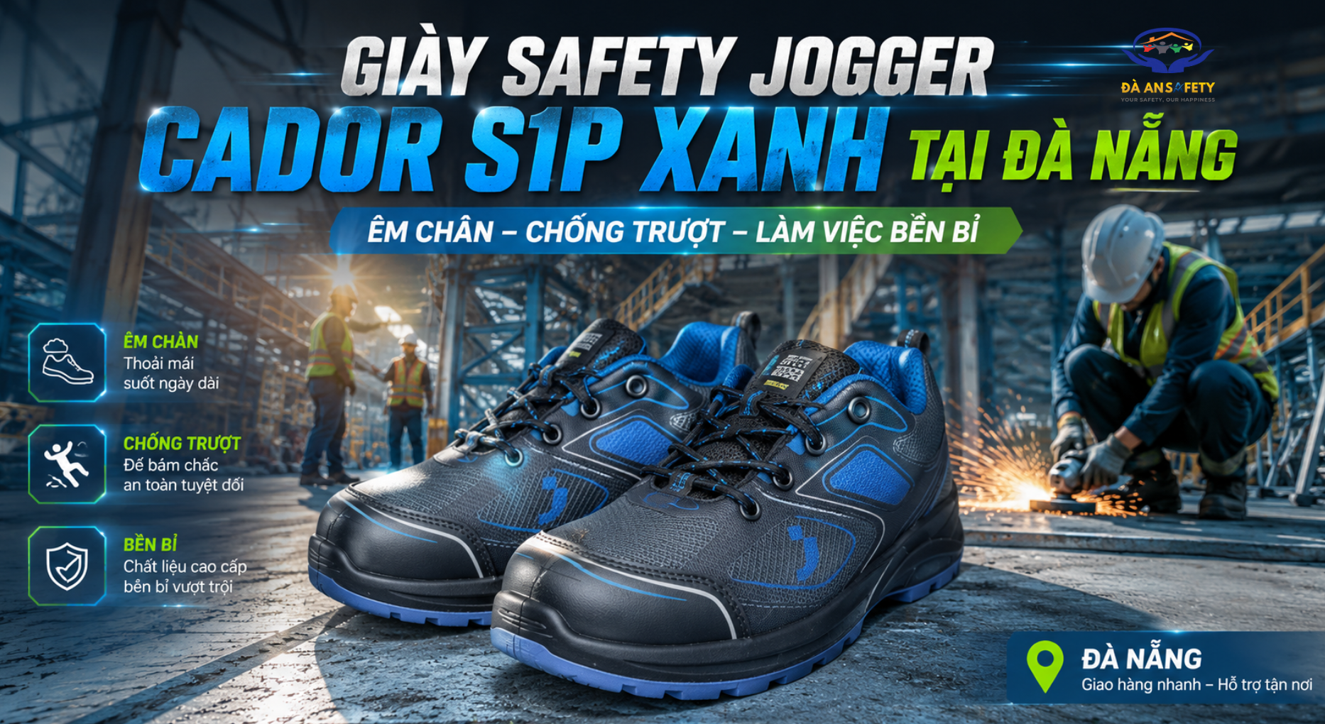 Giày Safety Jogger Cador S1P Xanh Tại Đà Nẵng