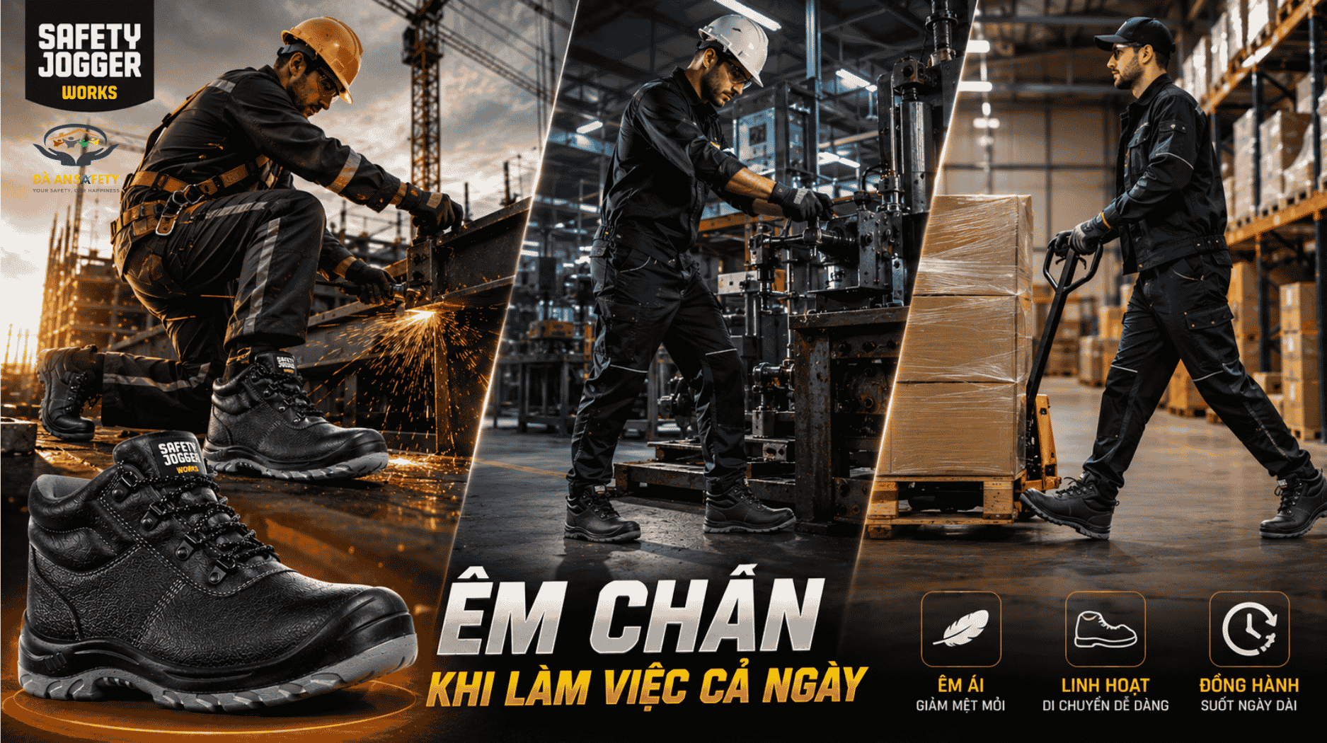 Giày bảo hộ jogger bestboy s3 tại Đà Nẵng êm chân