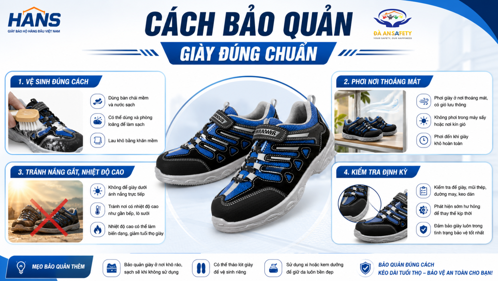 Giày hans hs38 alaska tại Đà Nẵng cách bảo quản