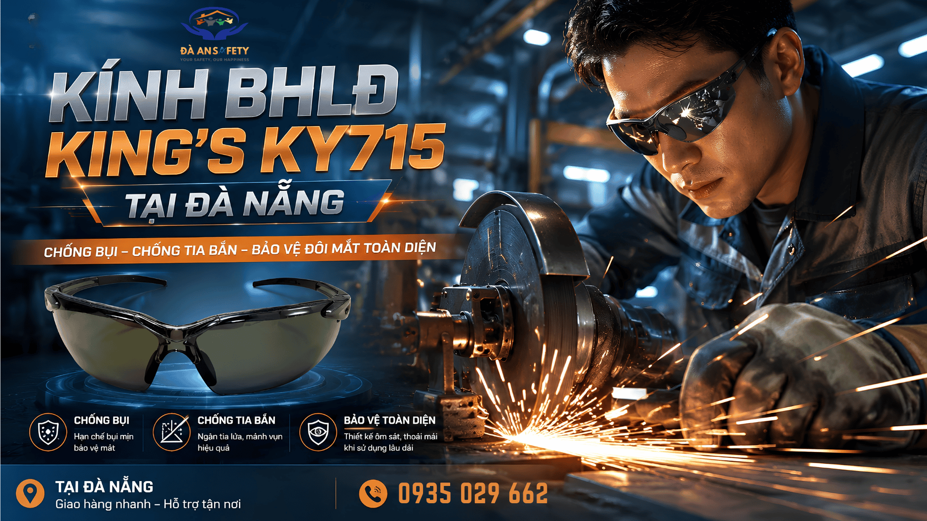 Kính BHLĐ King KY715 Tại Đà Nẵng