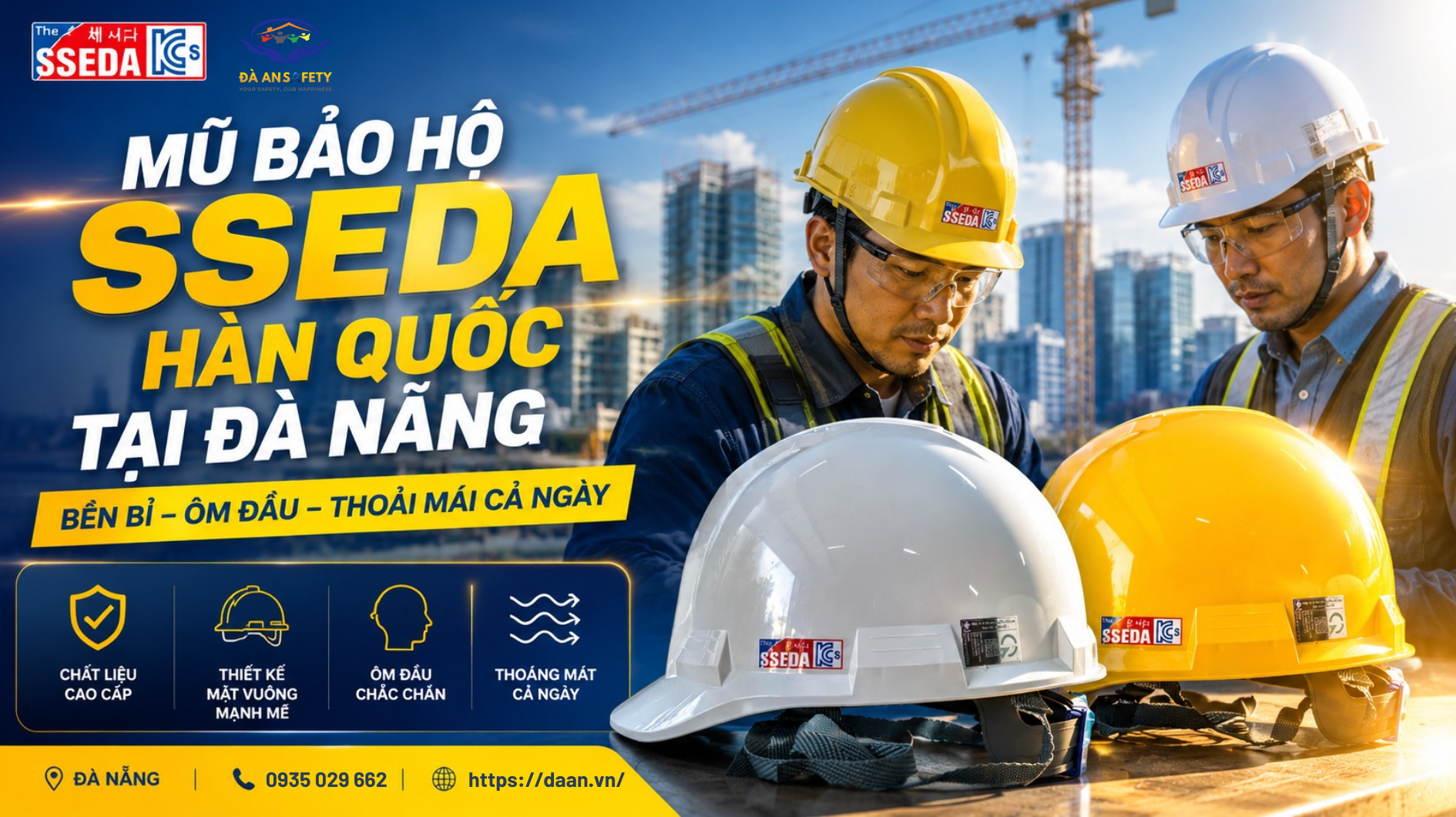 Mũ bảo hộ SSEDA Hàn Quốc tại Đà Nẵng