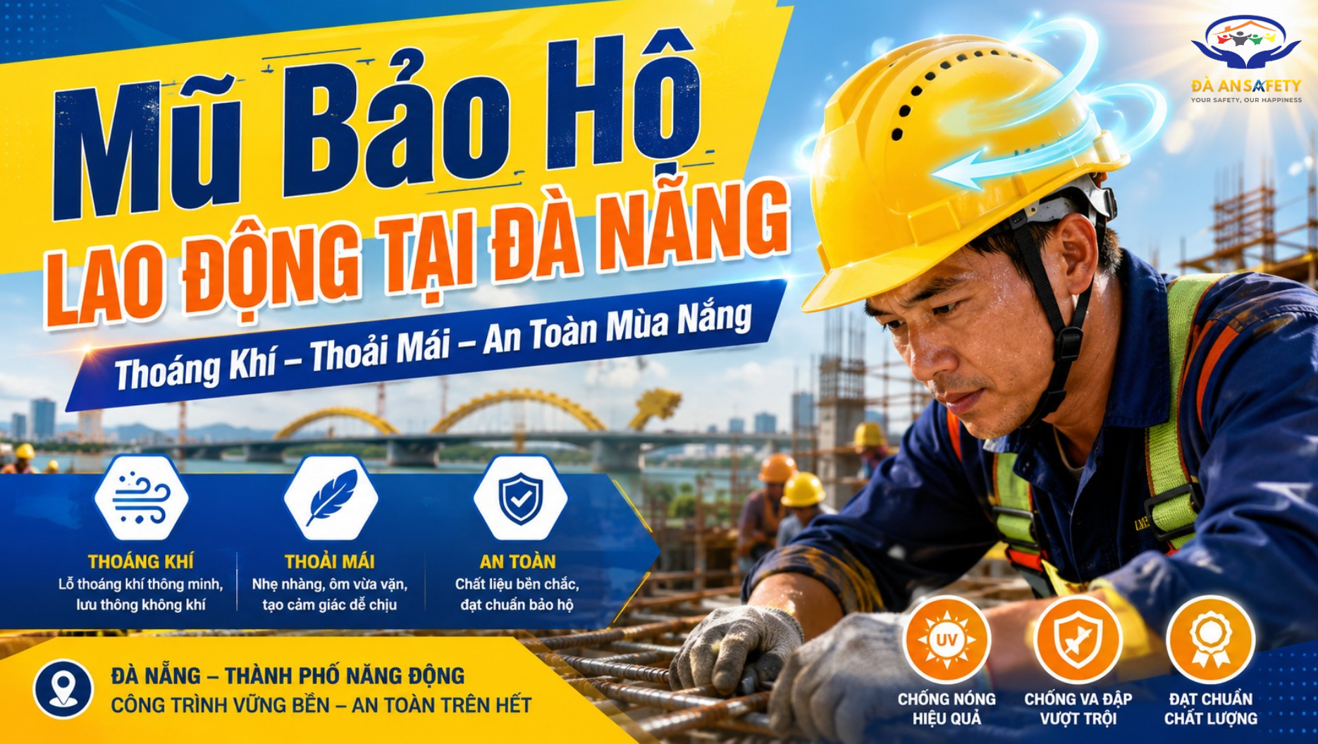 Mũ bảo hộ lao động tại Đà Nẵng thoáng khí