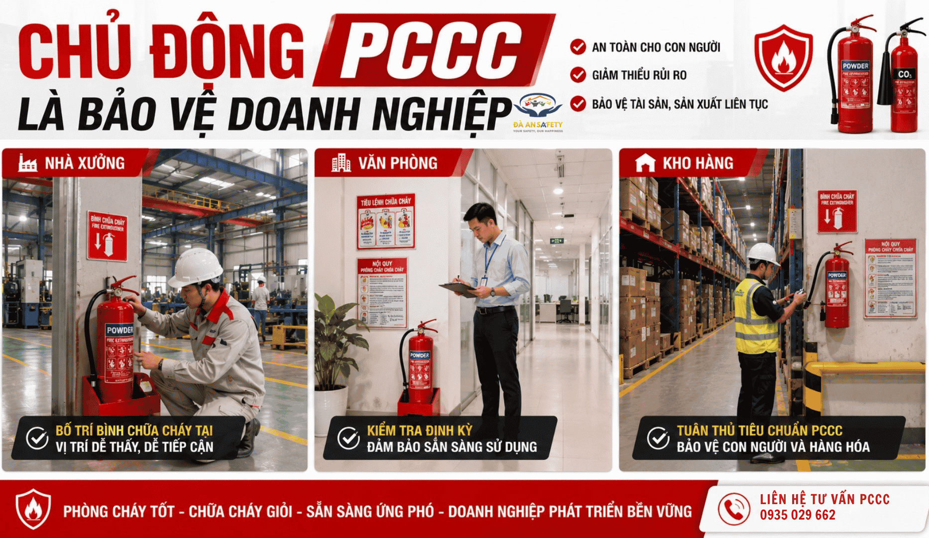 Bình chữa cháy tại Đà Nẵng những vị trí nên để bình