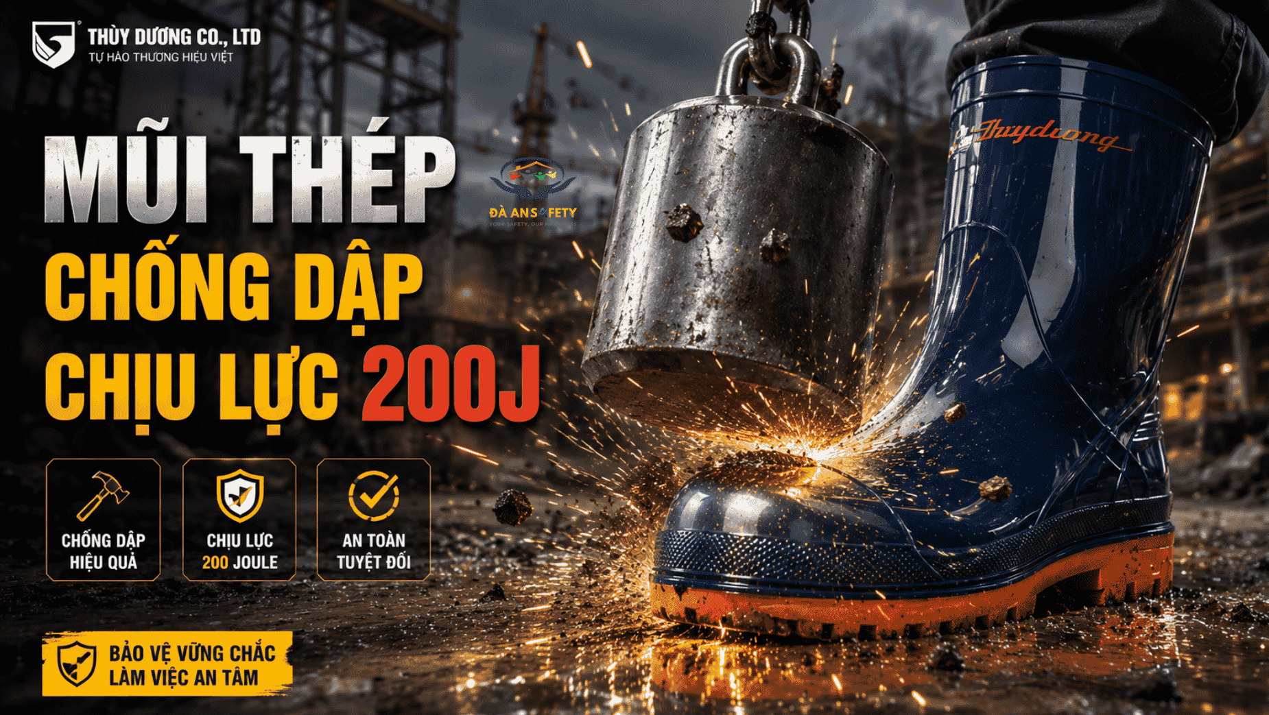 Ủng Bảo Hộ Mũi Thép Thùy Dương Tại Đà Nẵng 200J