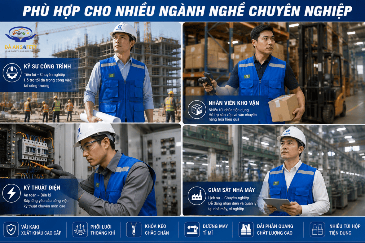 Áo ghile vải xuất khẩu tại Đà Nẵng phù hợp nhiều ngành nghề
