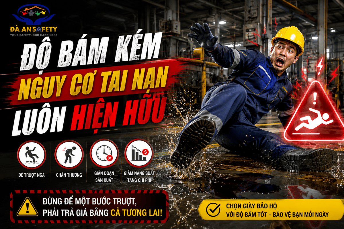 Giày bảo hộ lao động tại Đà Nẵng đế kém chất lượng