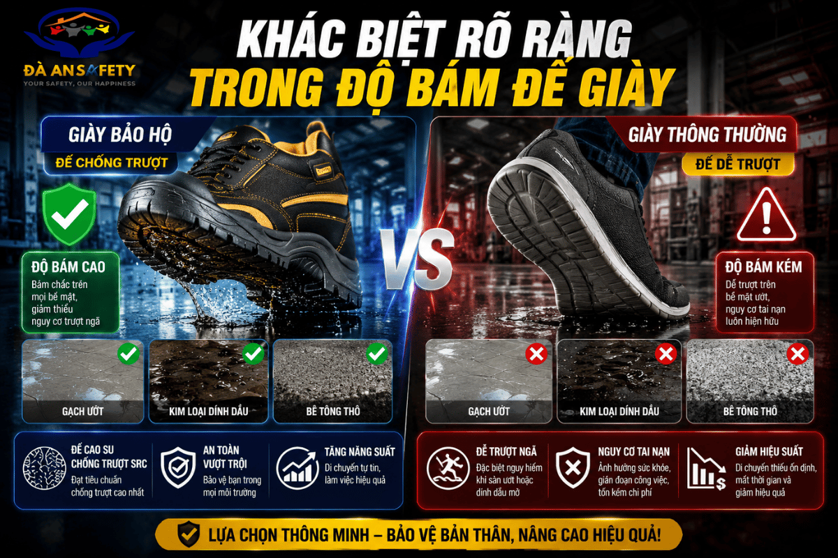 Giày bảo hộ lao động tại Đà Nẵng so sánh