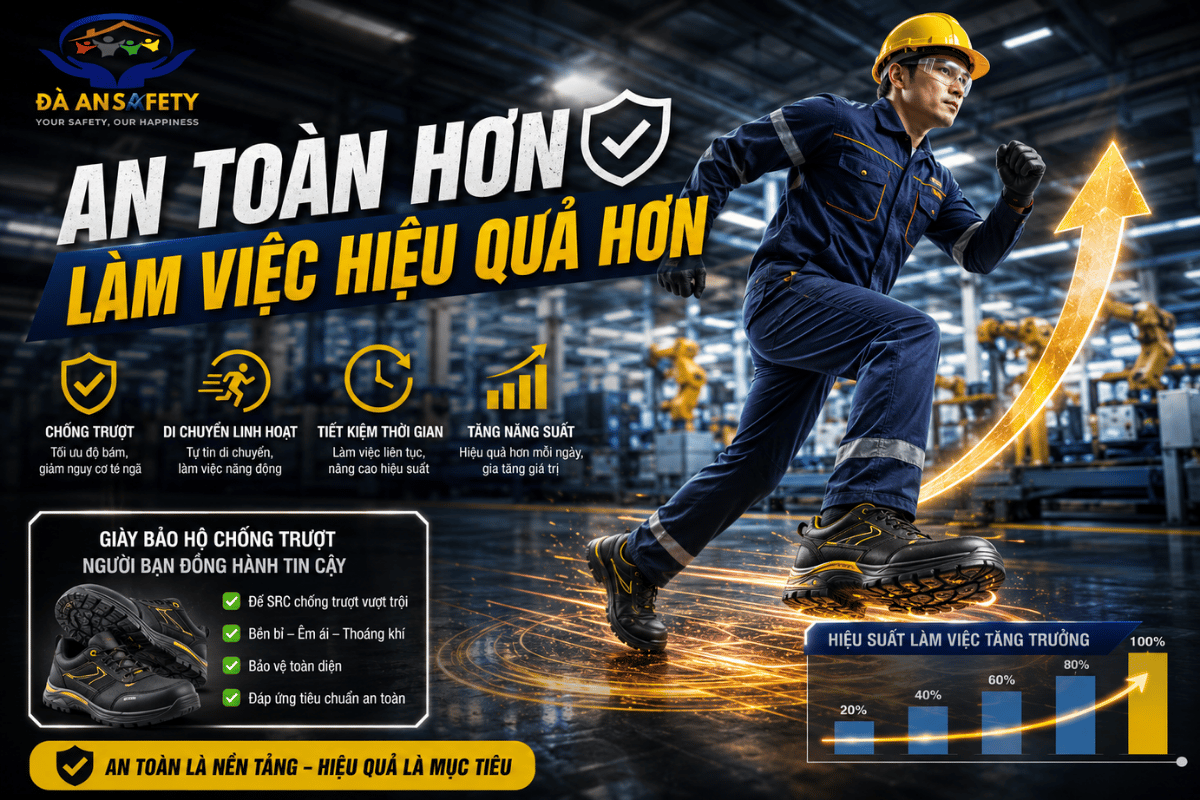 Giày bảo hộ lao động tại Đà Nẵng an toàn hiệu quả