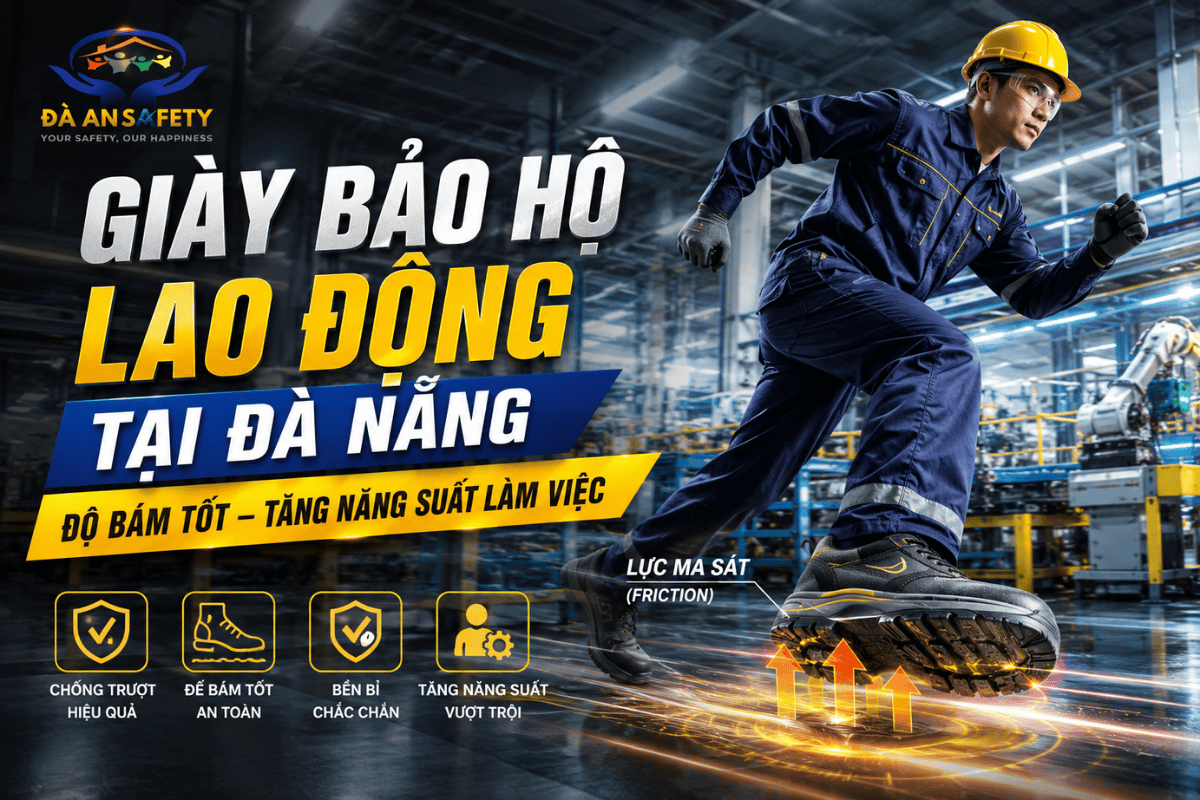 Giày bảo hộ lao động tại Đà Nẵng đế giày bám tốt