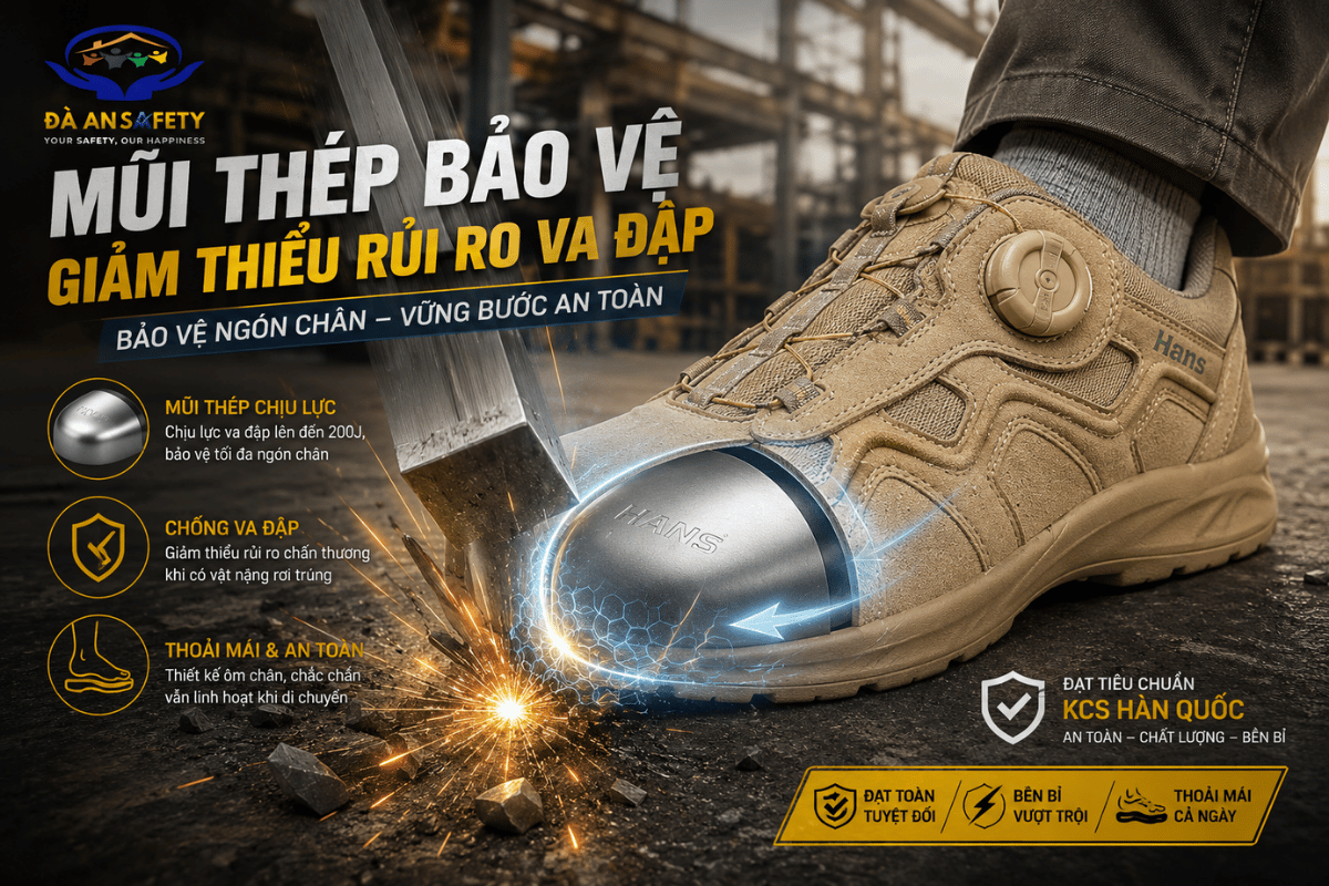 Giày bảo hộ Hans HS81 tại Đà Nẵng mũi thép