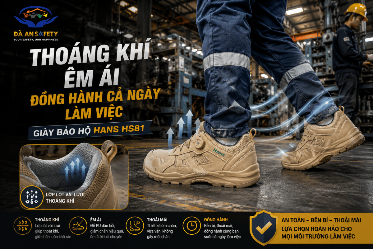 Giày bảo hộ Hans HS81 tại Đà Nẵng thoáng khí