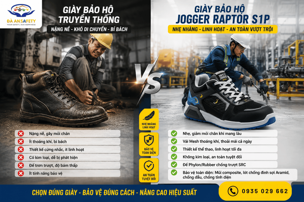 Giày bảo hộ Jogger Raptor S1P tại Đà Nẵng