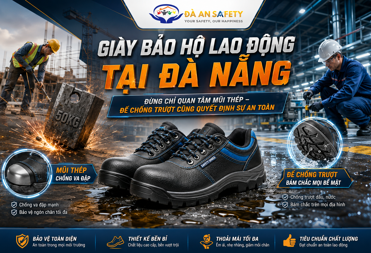 Giày bảo hộ lao động tại Đà Nẵng