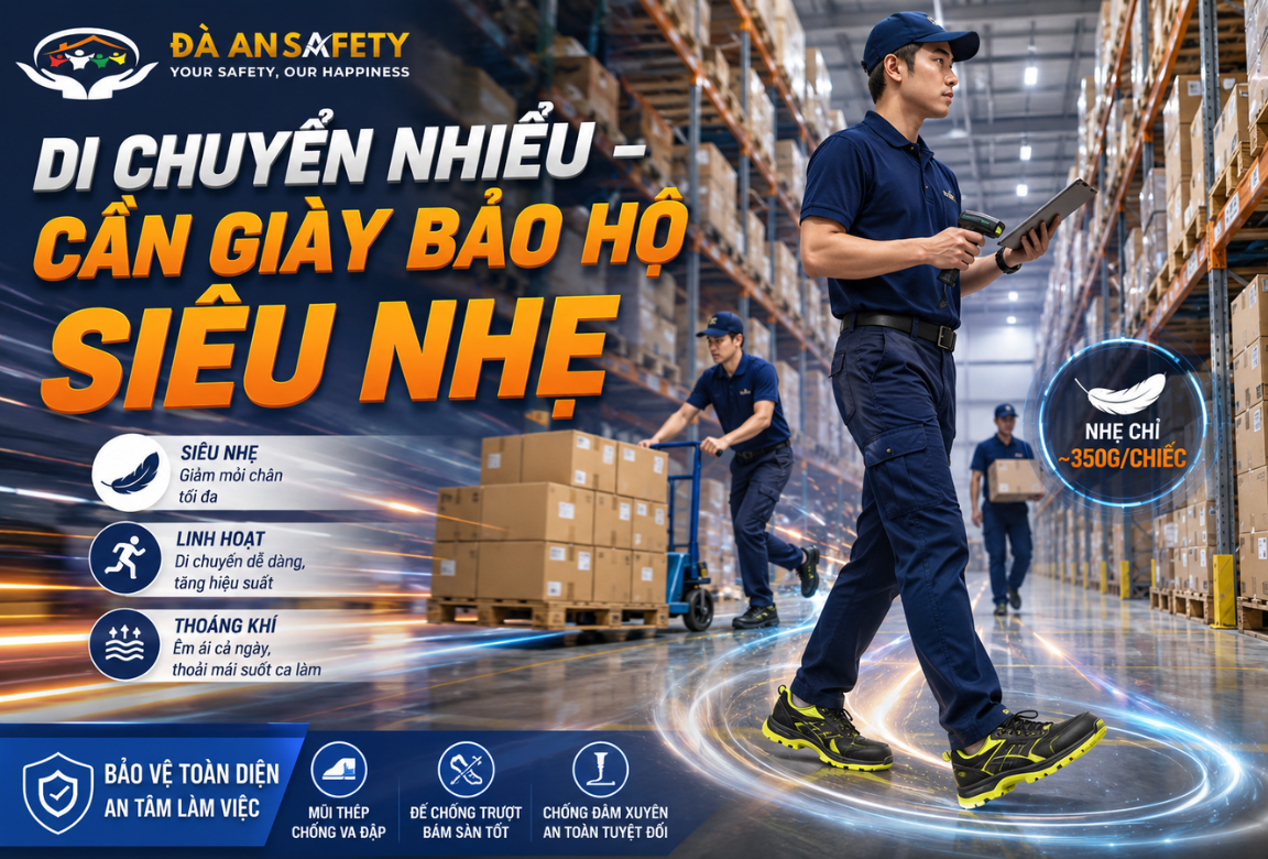 Giày bảo hộ lao động tại Đà Nẵng siêu nhẹ