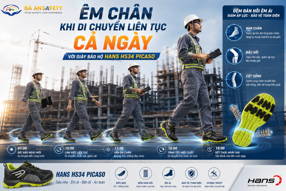 Giày bảo hộ lao động tại Đà Nẵng siêu êm chân