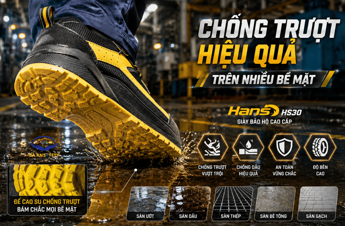 Giày bảo hộ hans hs30 tại Đà Nẵng chống trượt