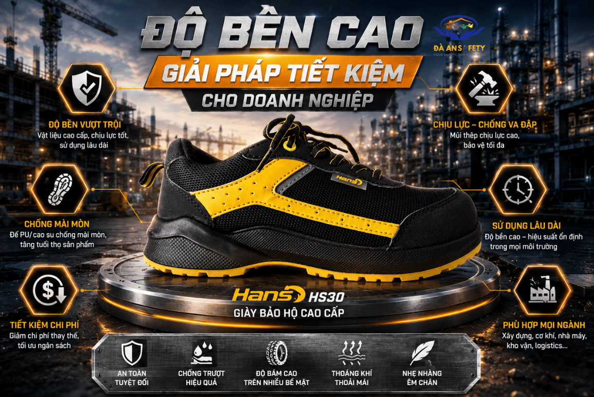 Giày bảo hộ hans hs30 tại Đà Nẵng độ bền cao