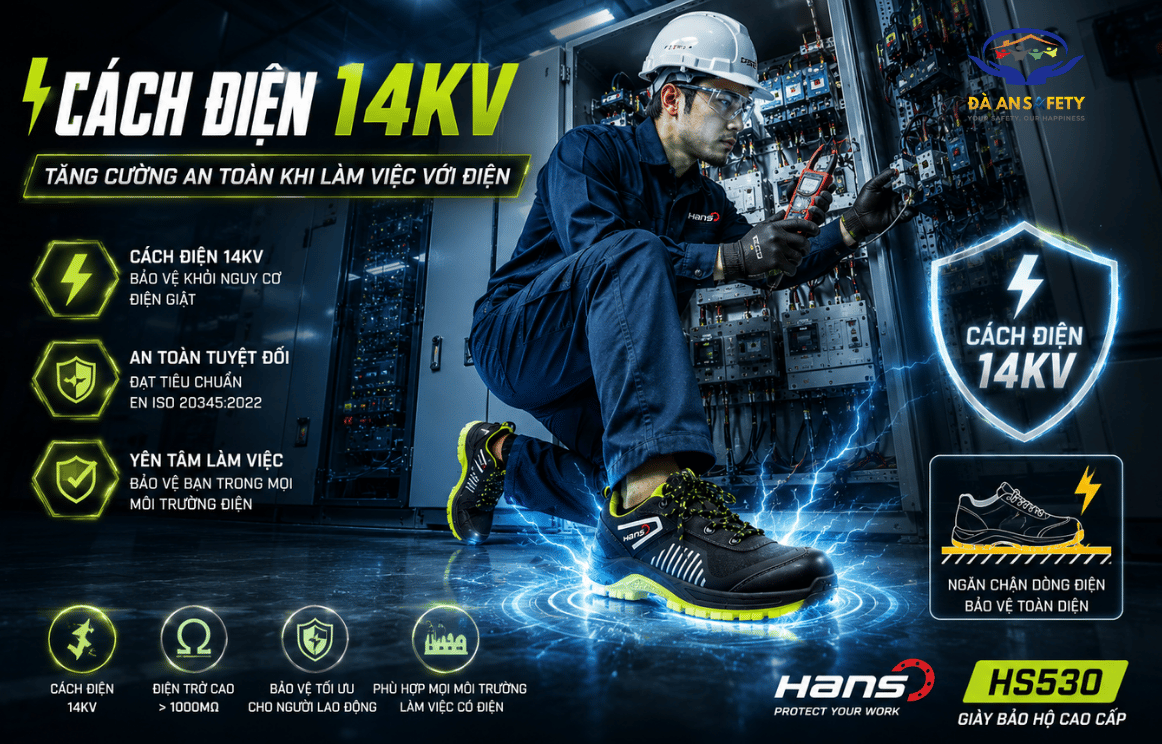 Giày bảo hộ Hans HS530 tại Đà Nẵng cách điện 14KV