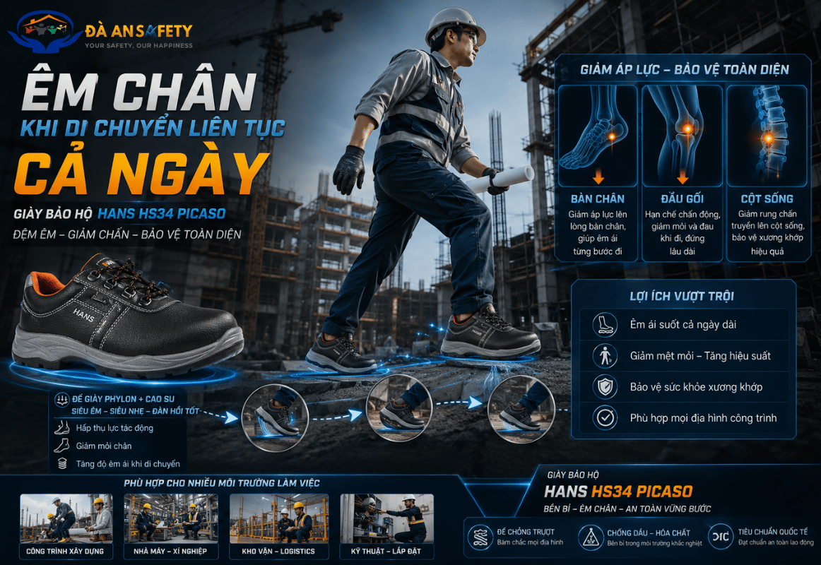 Giày bảo hộ Hans HS60 tại Đà Nẵng êm chân