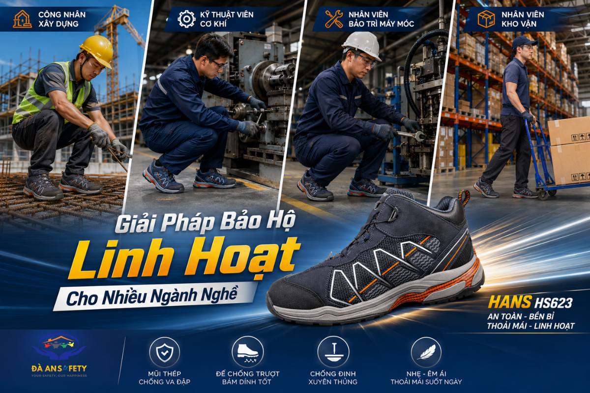 Giày bảo hộ Hans HS623 tại Đà Nẵng phù hợp nhiều môi trường