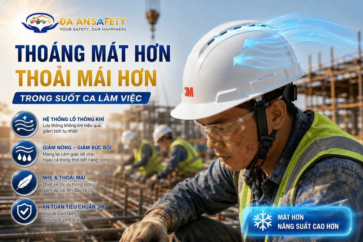 Mũ bảo hộ 3M tại Đà Nẵng thoáng khí tốt hơn