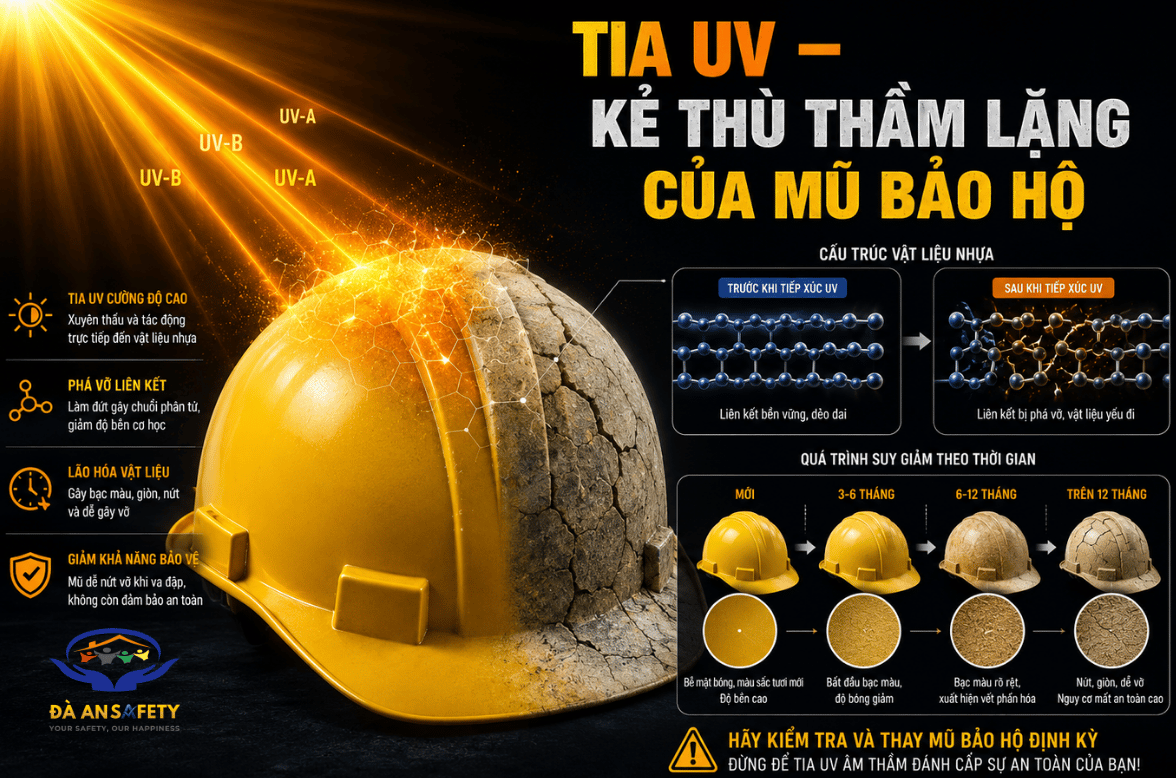 Mũ bảo hộ lao động tại Đà Nẵng tia uv kẻ thầm lặng