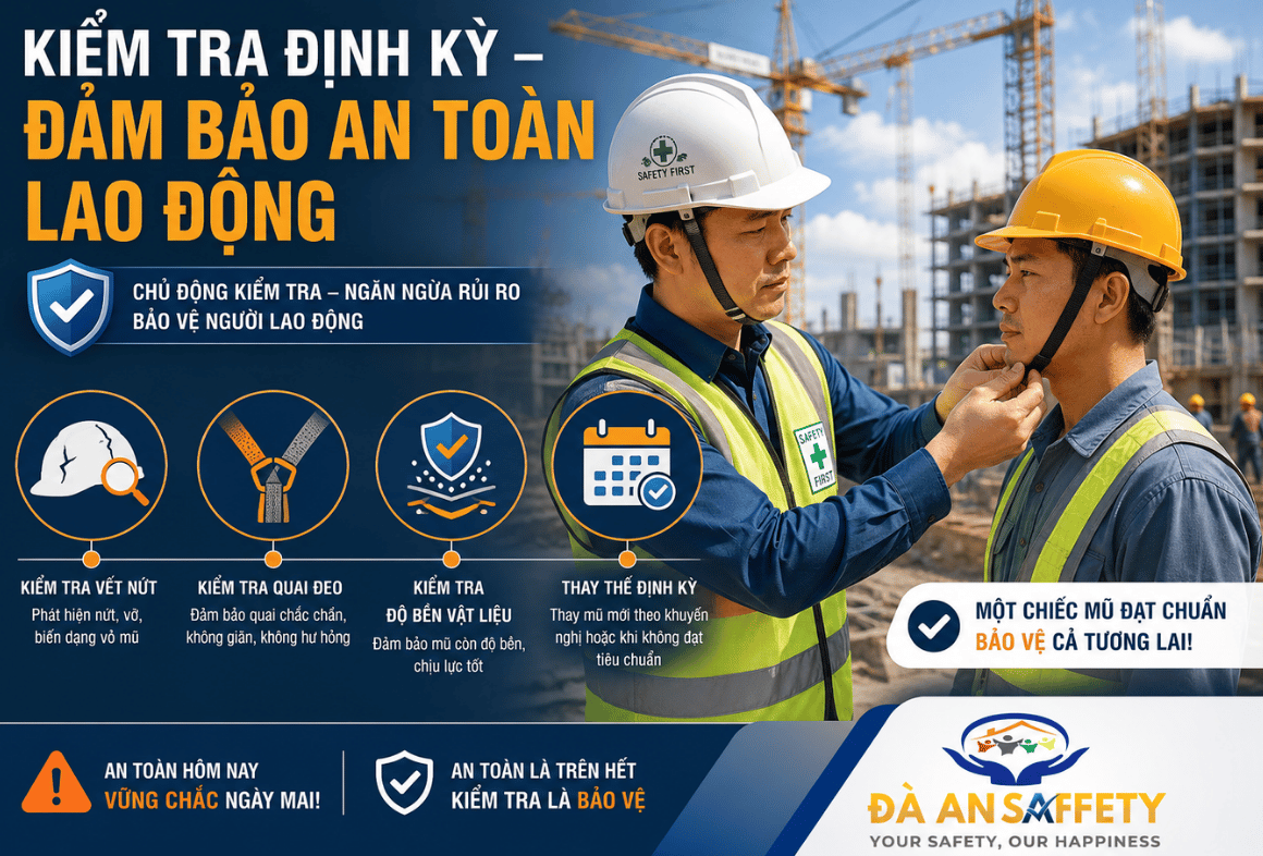 Mũ bảo hộ lao động tại Đà Nẵng kiểm tra định kỳ