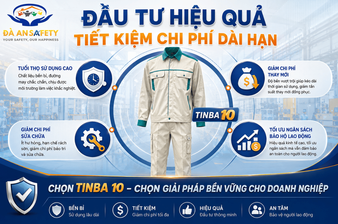 Quần áo bảo hộ lao động tinba 10 tại Đà Nẵng đầu tư hiệu quả