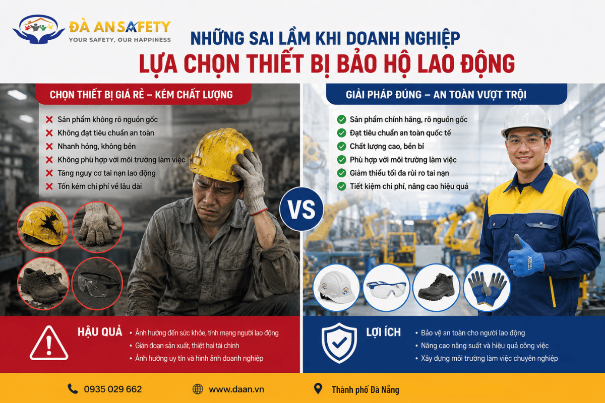Thiết bị bảo hộ lao động tại Đà Nẵng sai lầm