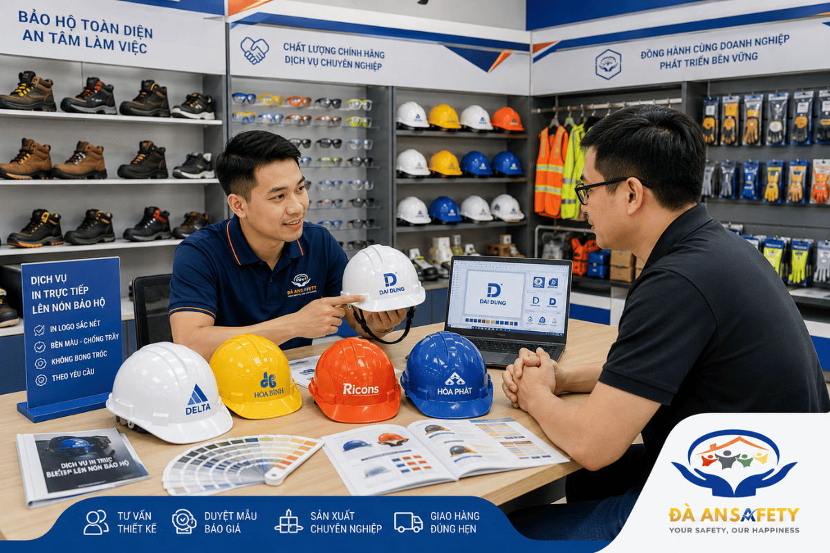 Dịch Vụ In Trực Tiếp Lên Nón Bảo Hộ Tại Đà Nẵng