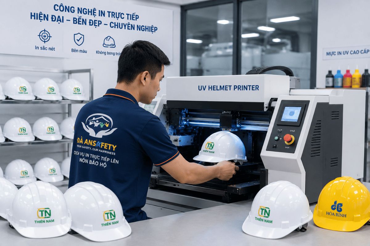 Dịch Vụ In Trực Tiếp Lên Nón Bảo Hộ Tại Đà Nẵng