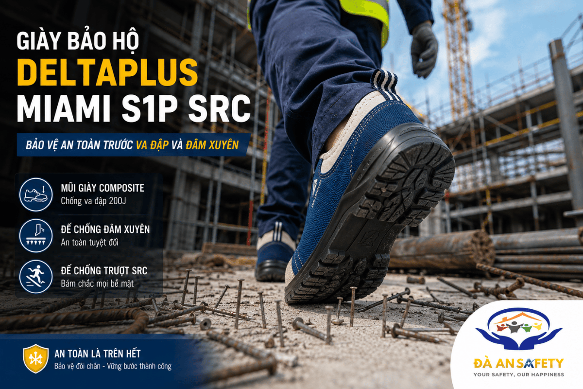 Giày Bảo Hộ DELTAPLUS MIAMI S1P SRC Tại Đà Nẵng